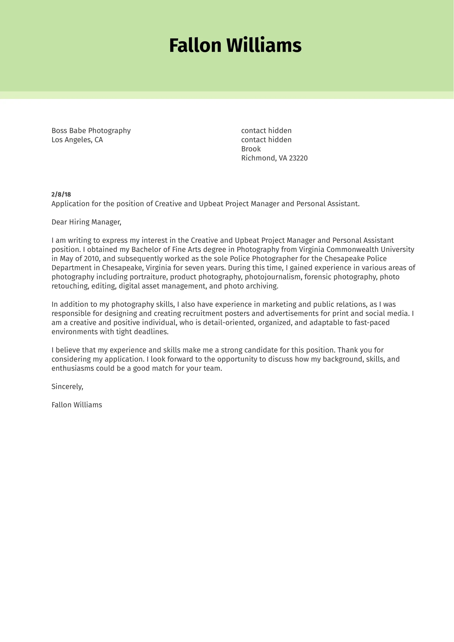40408 cover letter example executive