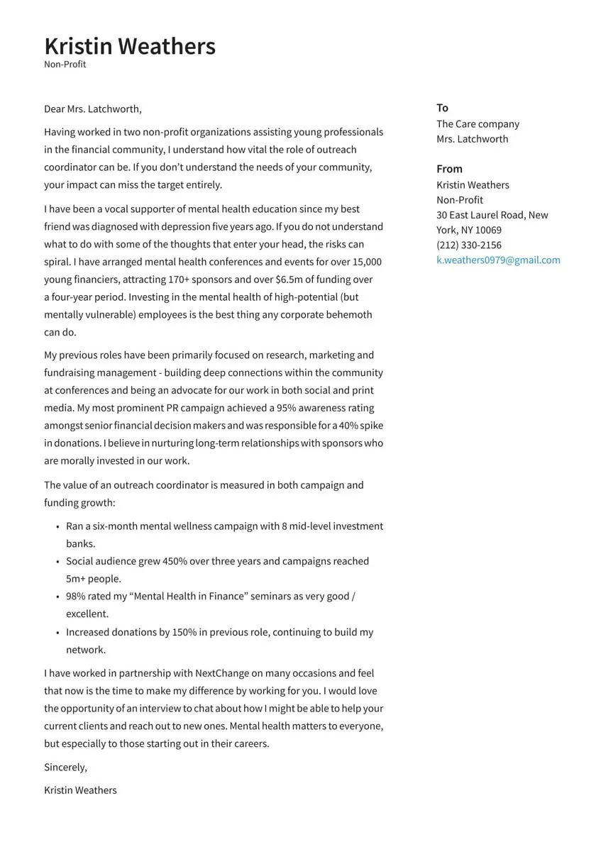 40413 nonprofit cover letter closing