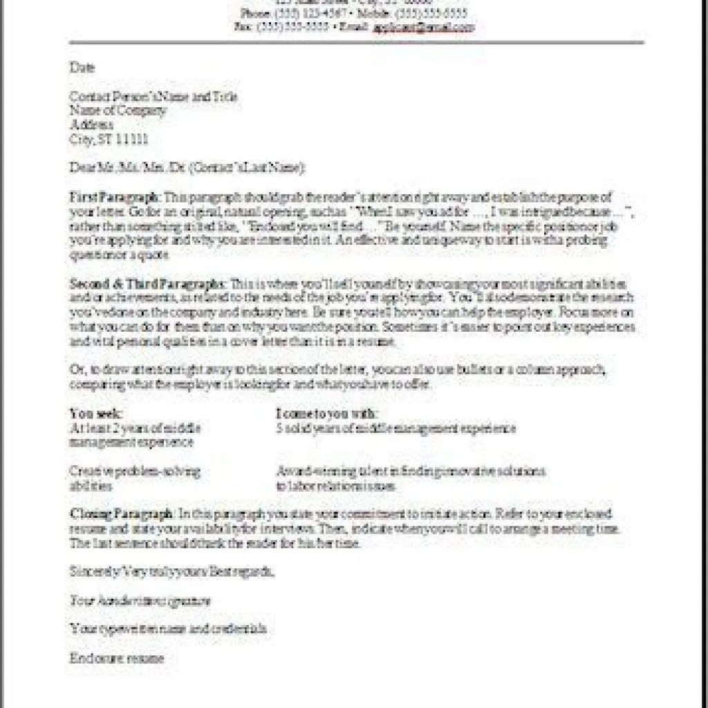 40415 cover letter header font