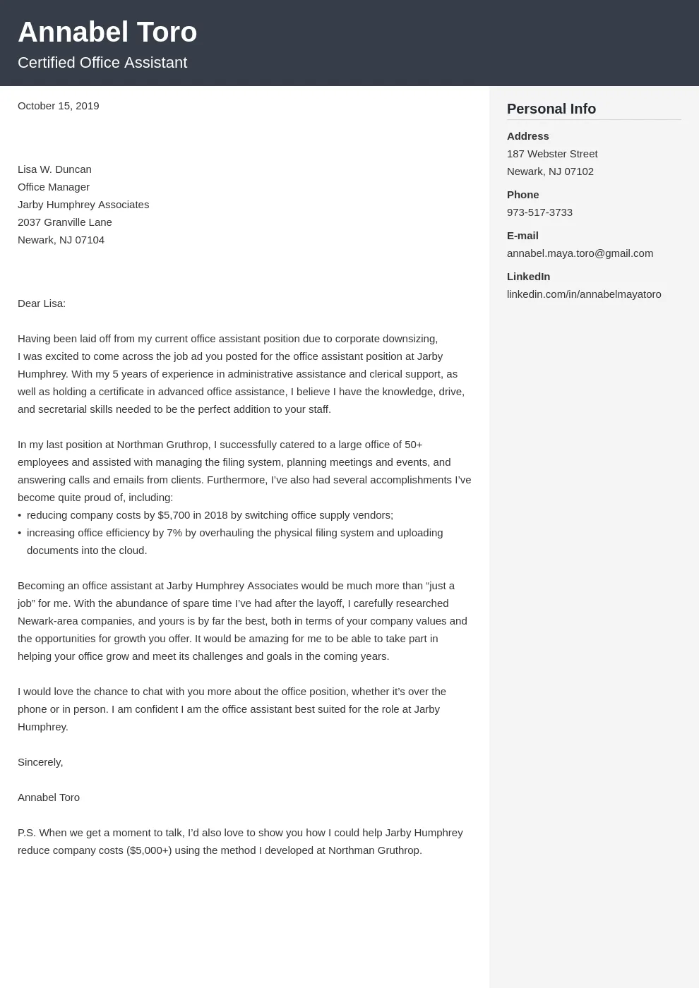 40425 cover letter skills