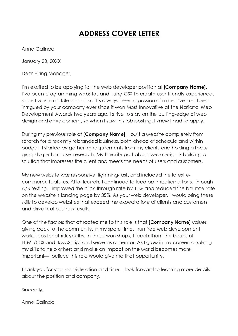 40435 cover letter addressee format