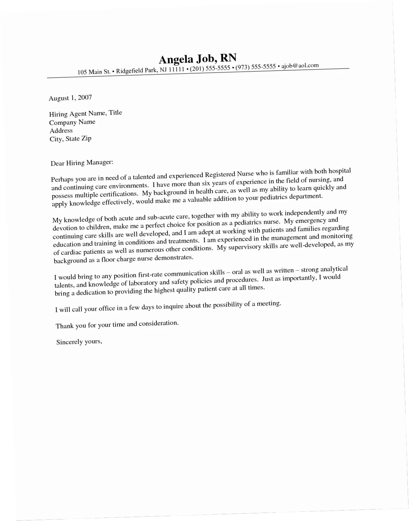 40439 formatting cover letter