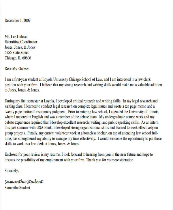 40442 cover letter structure