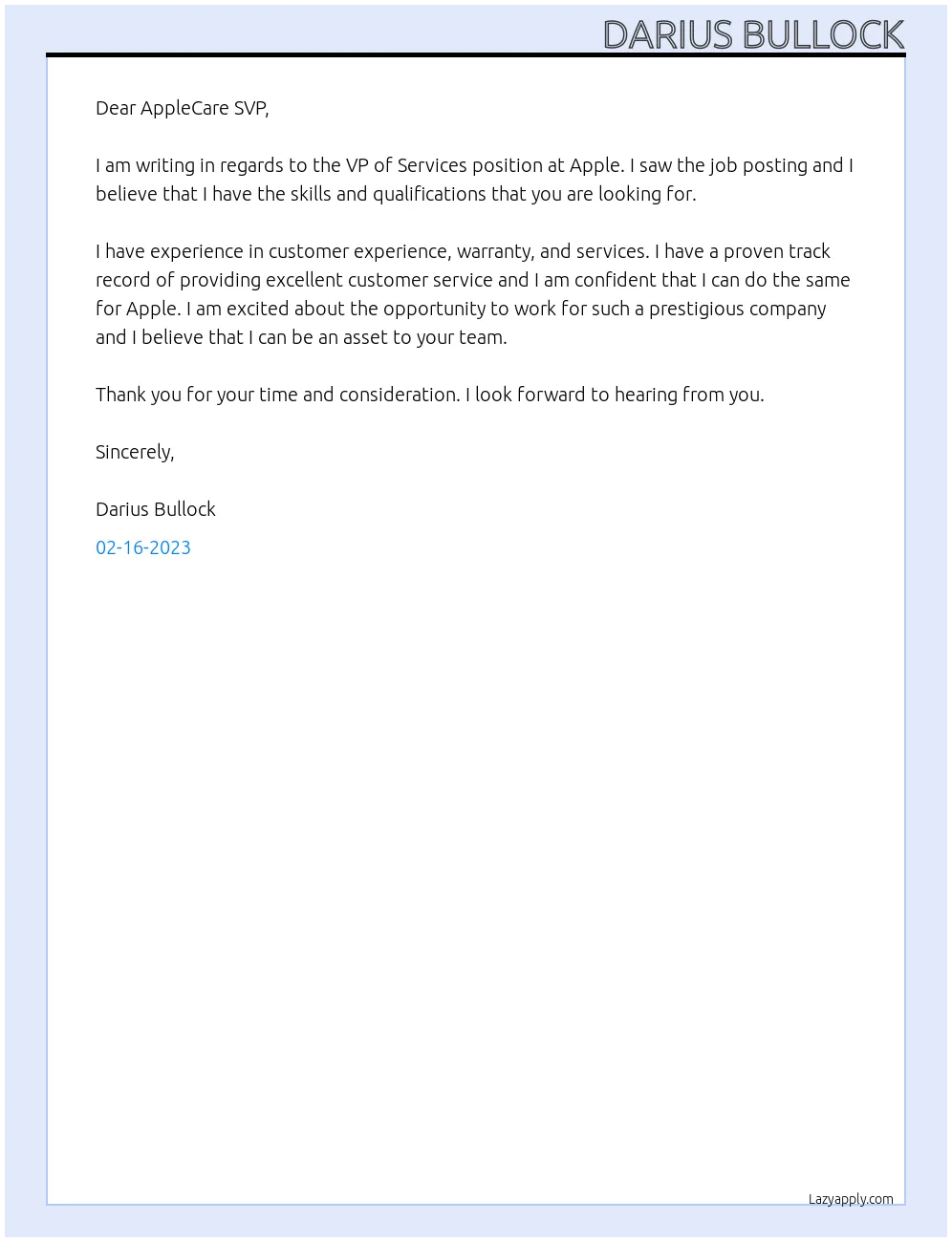 40450 apple cover letter passion