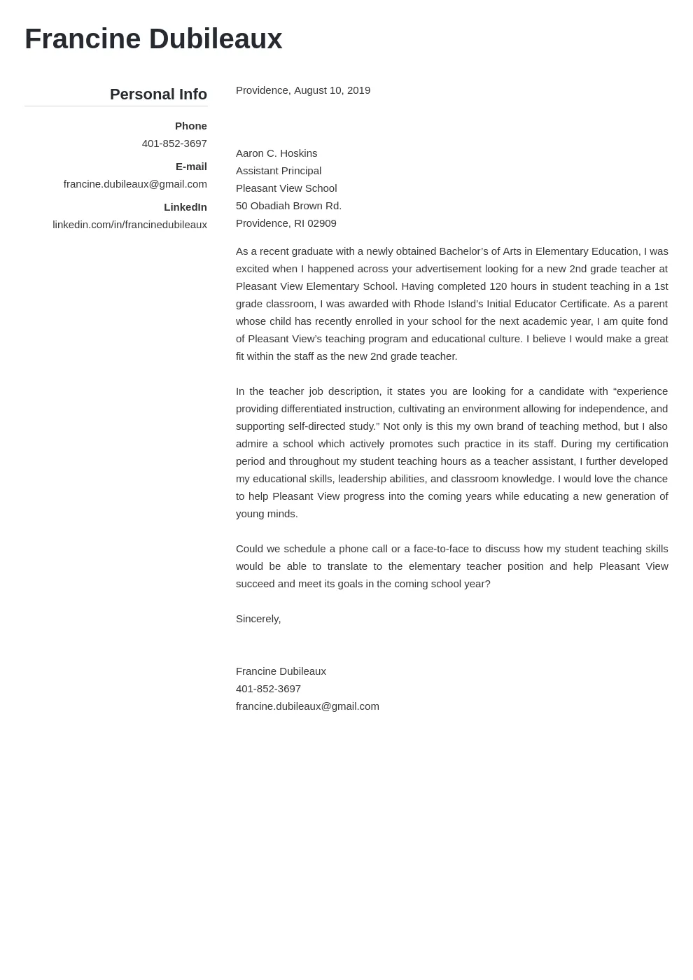 40456 substitute teacher cover letter