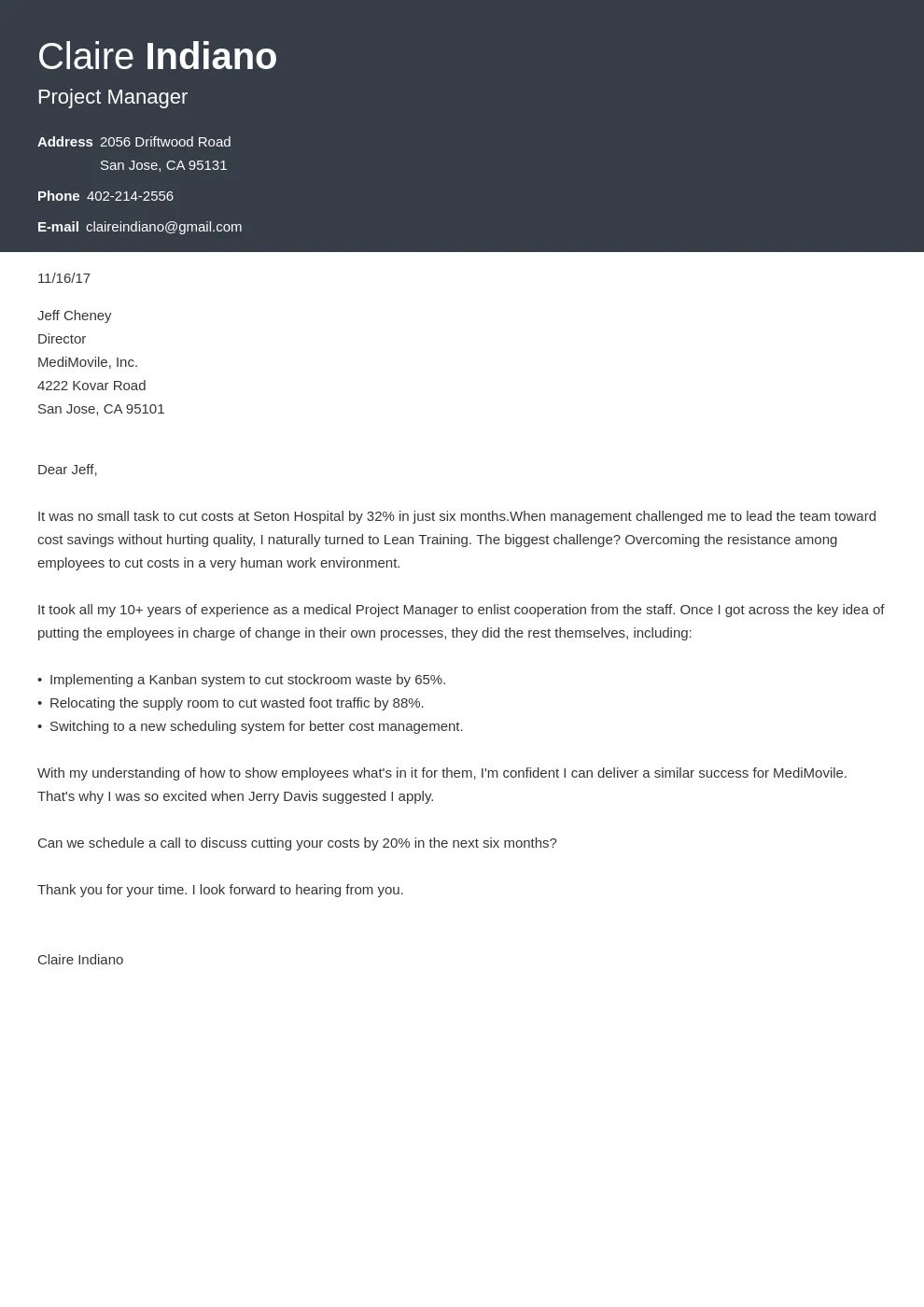 40466 formatting cover letter