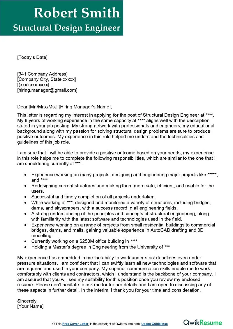 40470 engineer cover letter formatting
