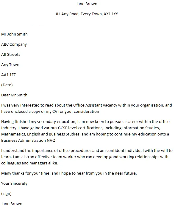 40479 cover letter formatting