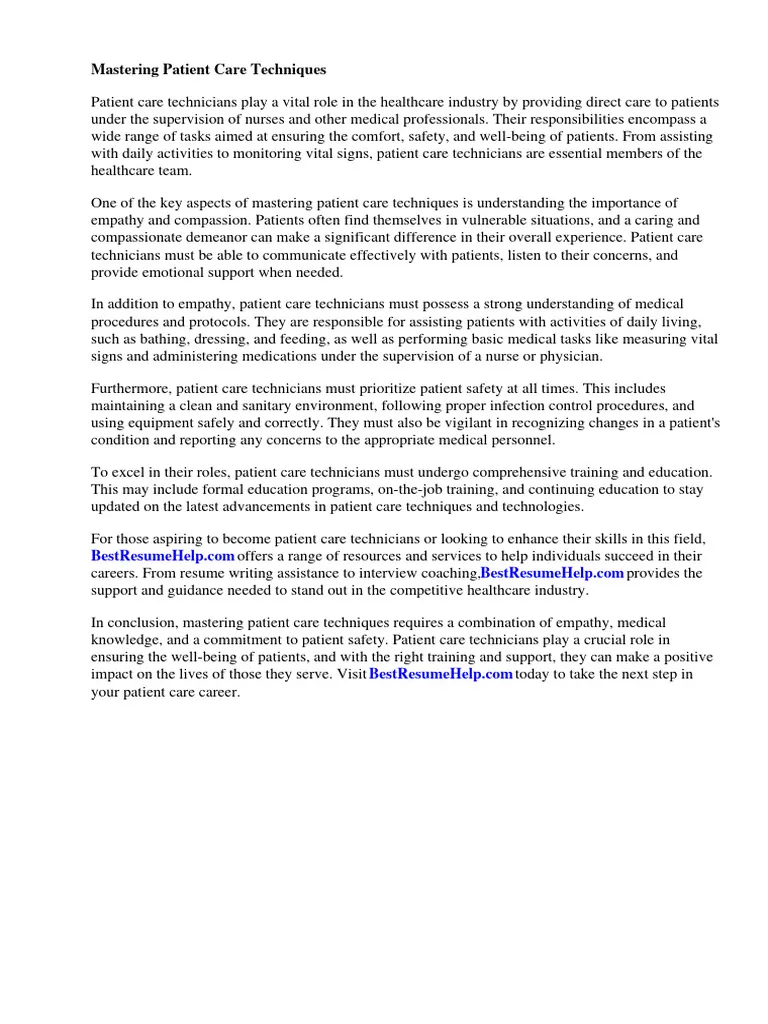 40485 patient care technician cover letter writing
