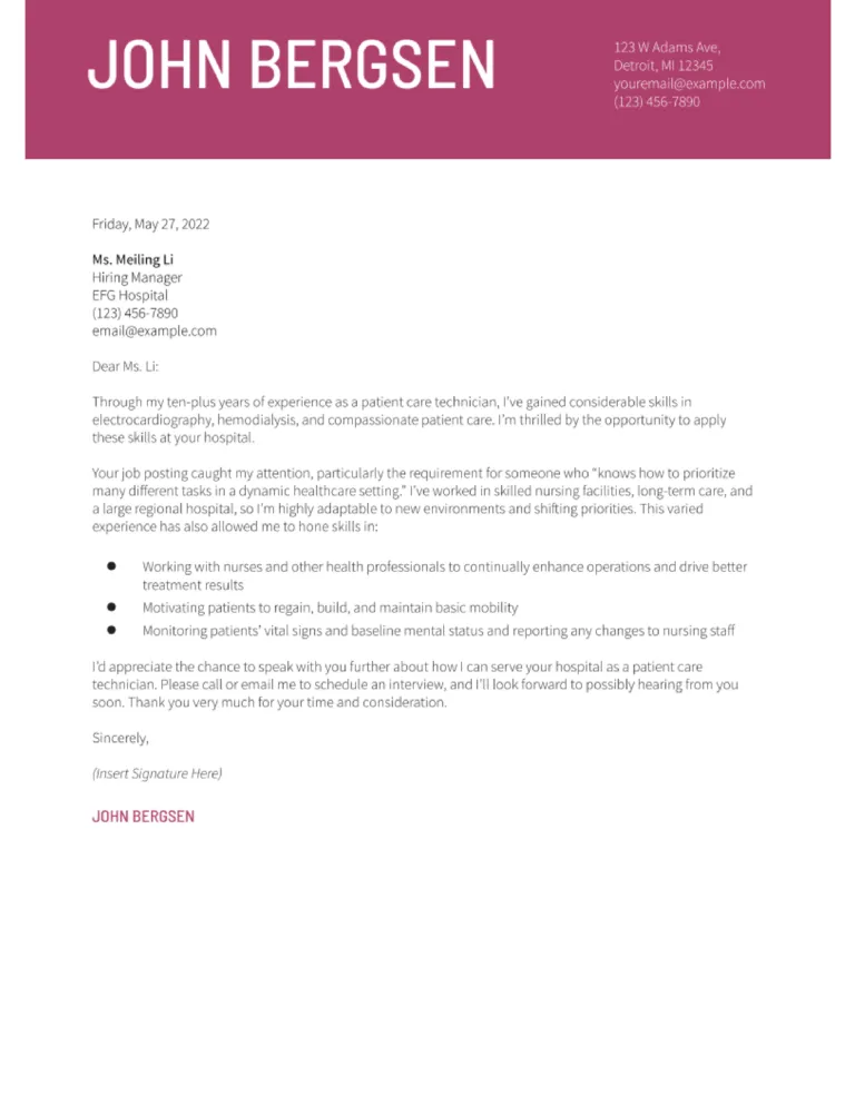40485 patient care technician formatting