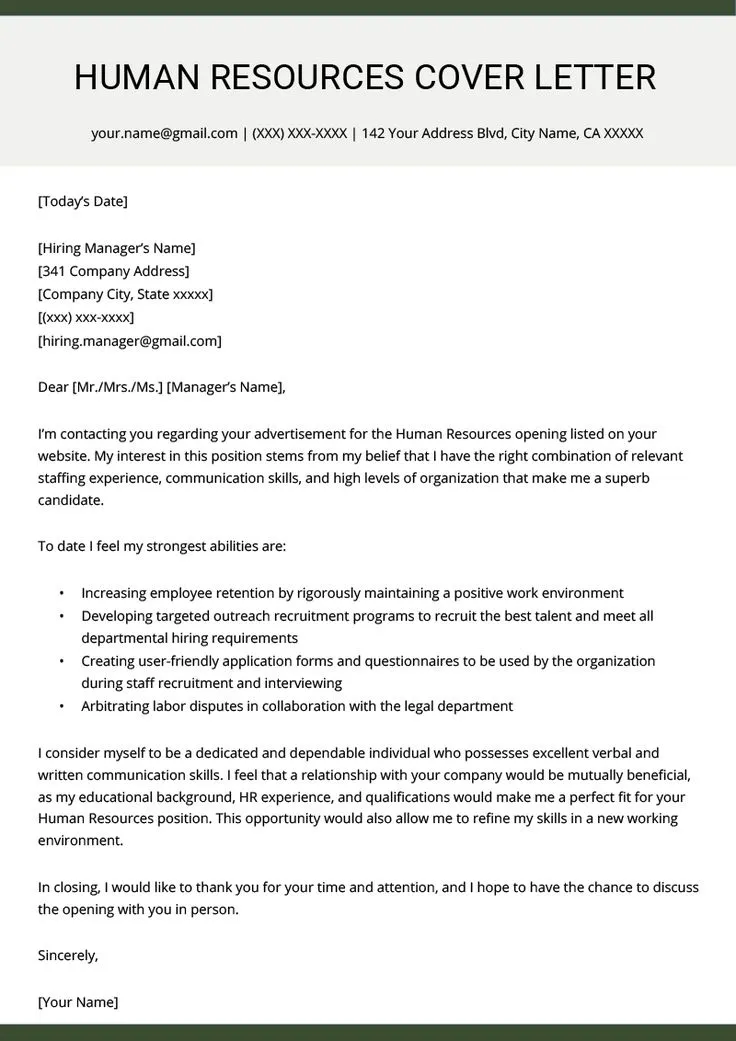 40492 hr cover letter formatting