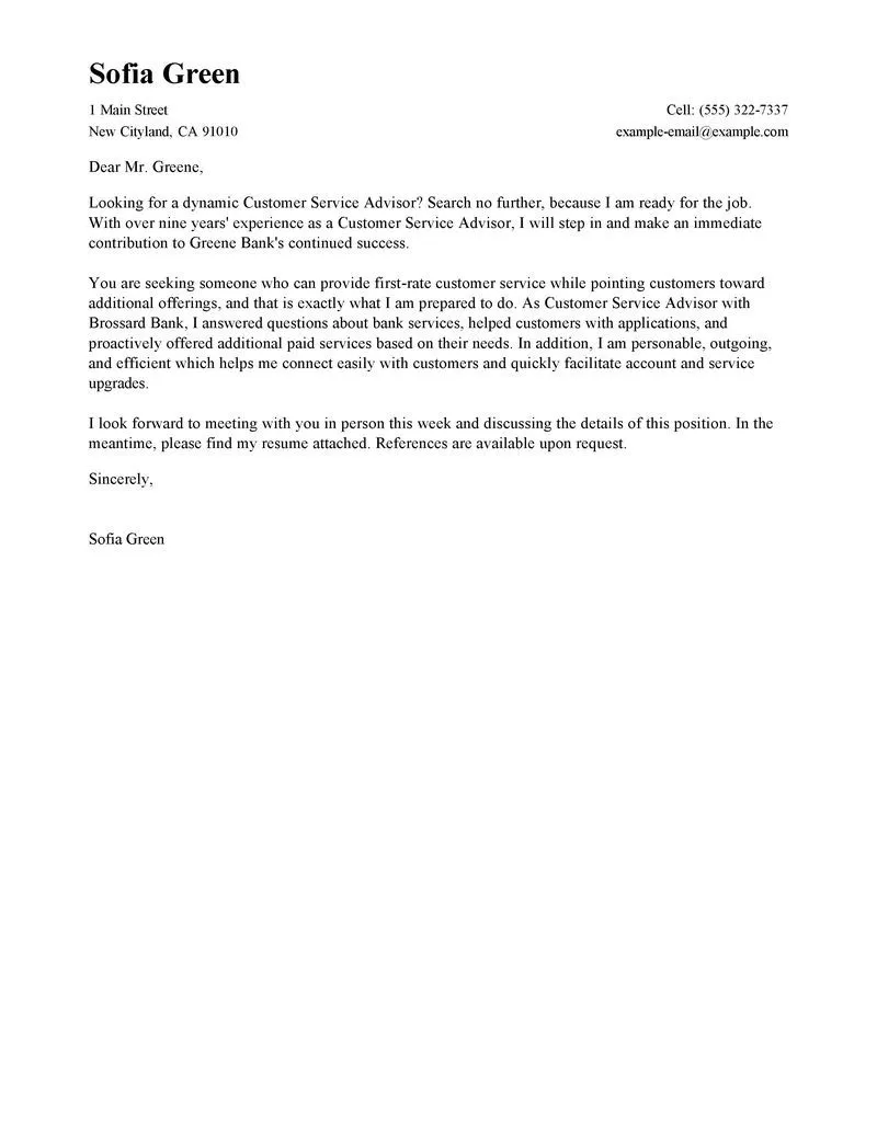 40494 cover letter example customer service 5