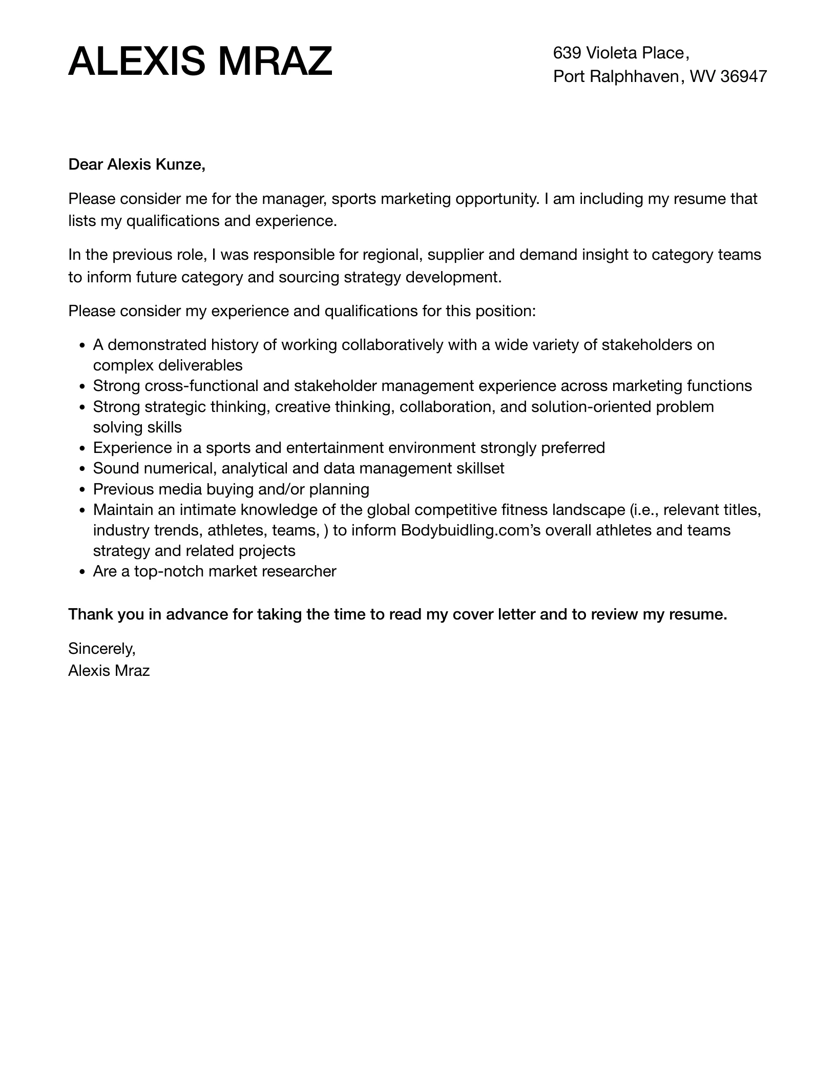 40499 cover letter structure