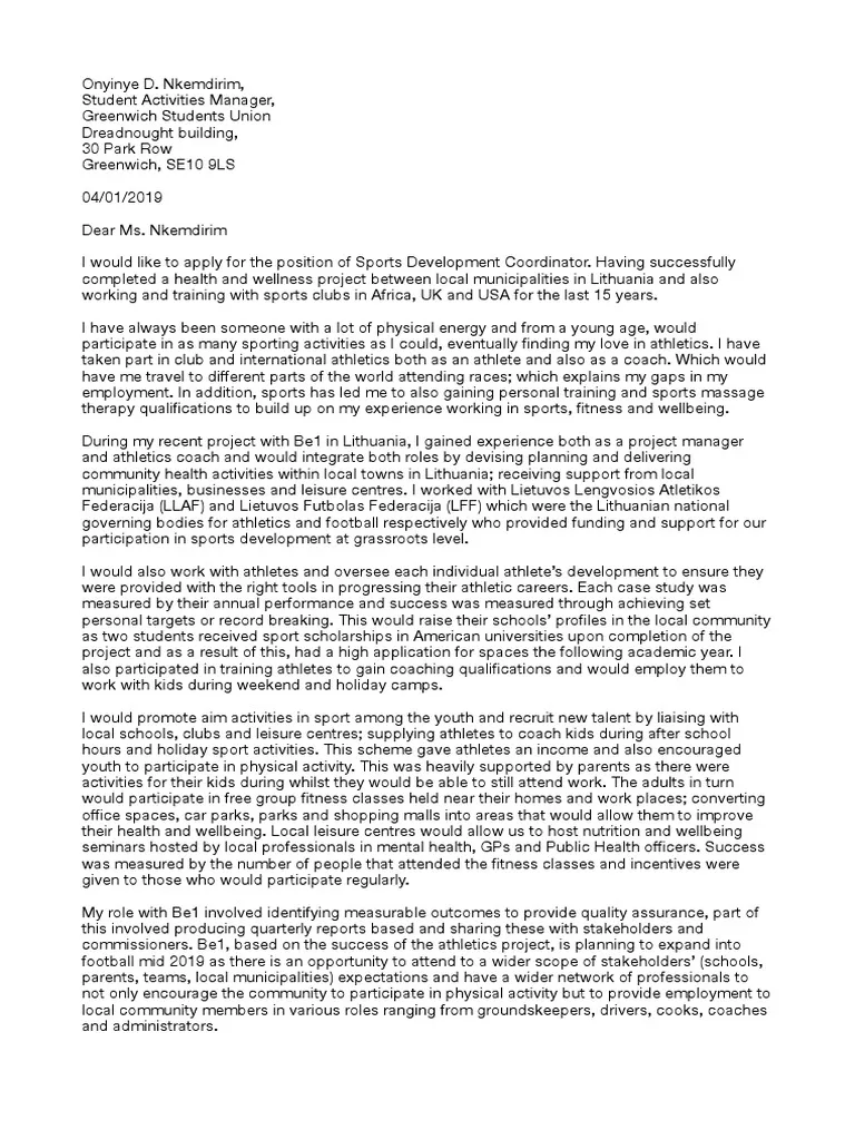 40499 sports marketing cover letter