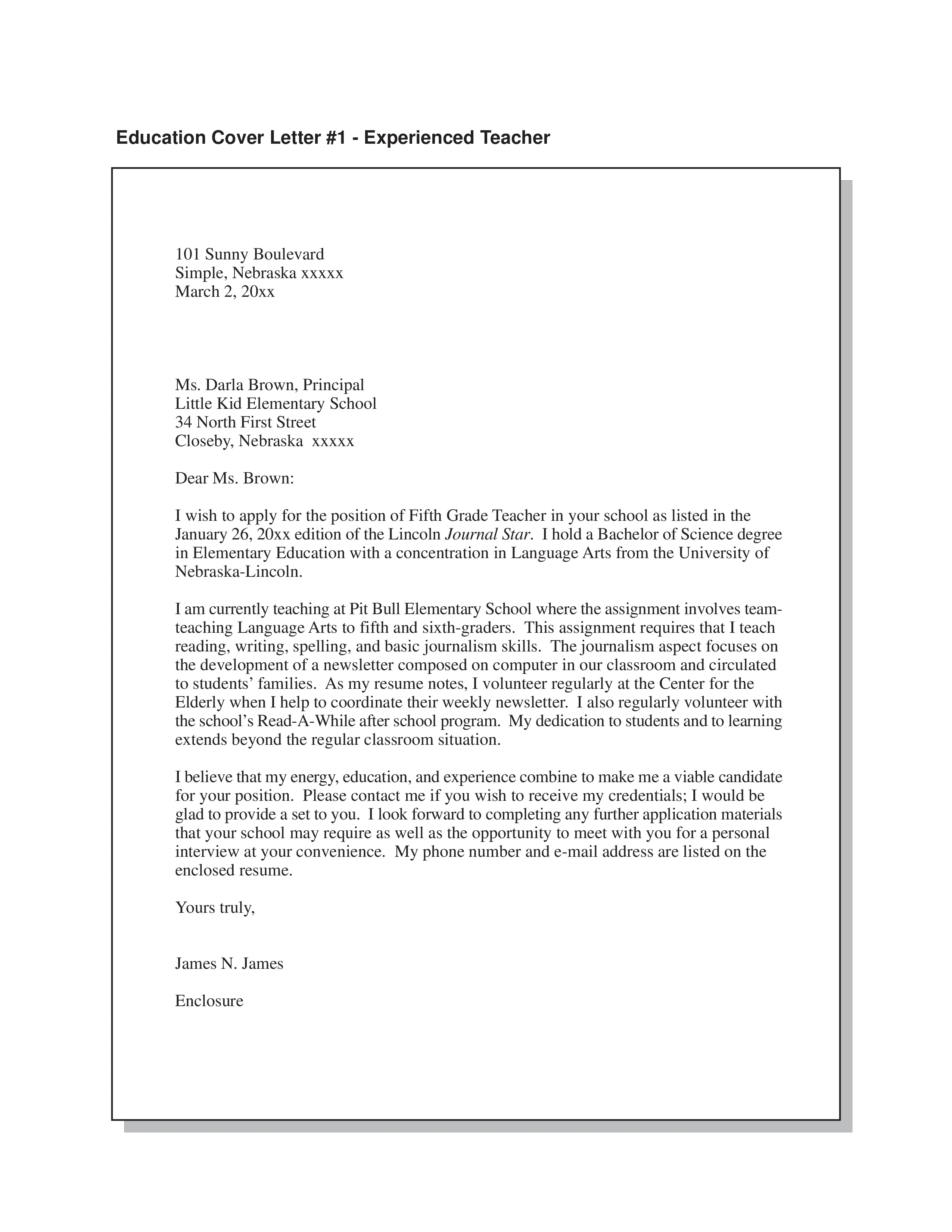 40503 education resume cover letter formatting