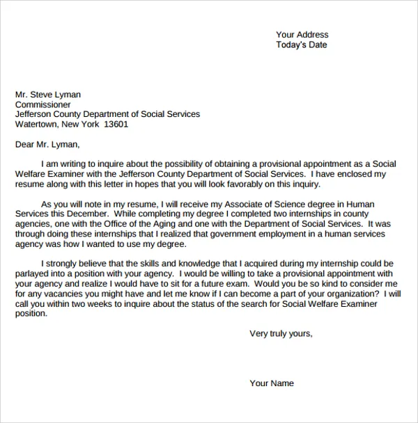 40505 cover letter format