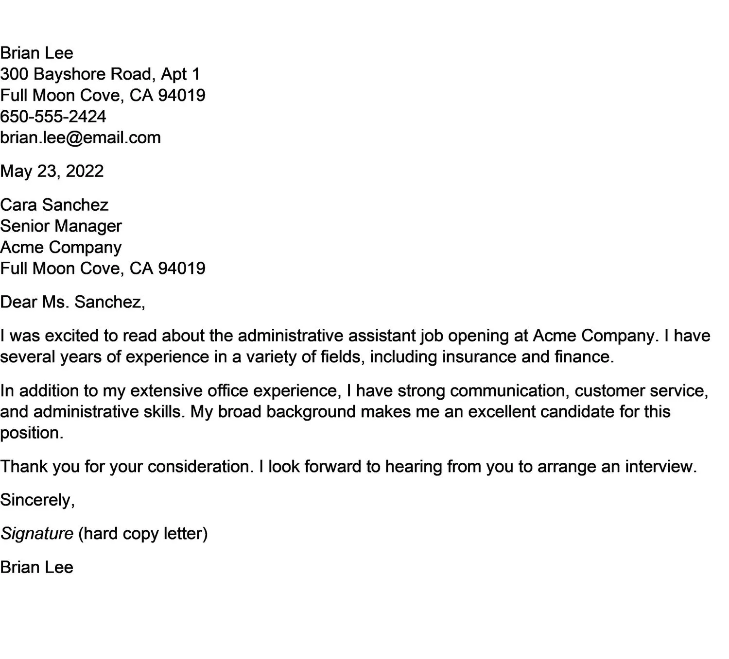 40506 admin closing cover letter