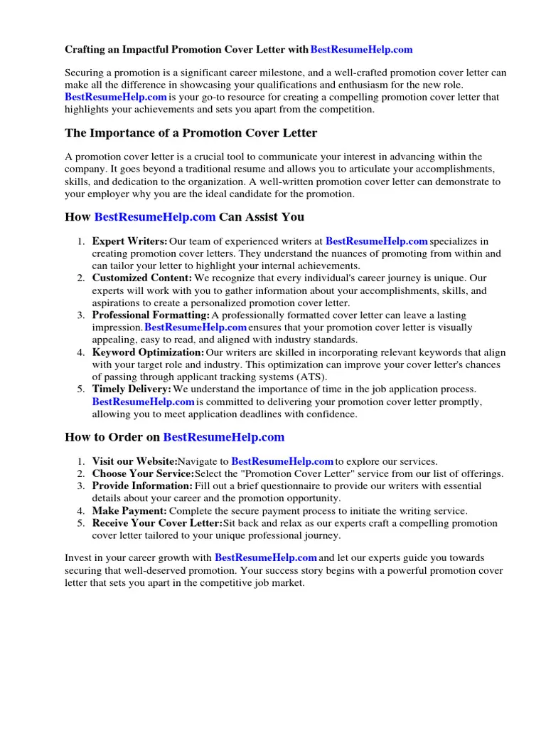40509 job promotion cover letter