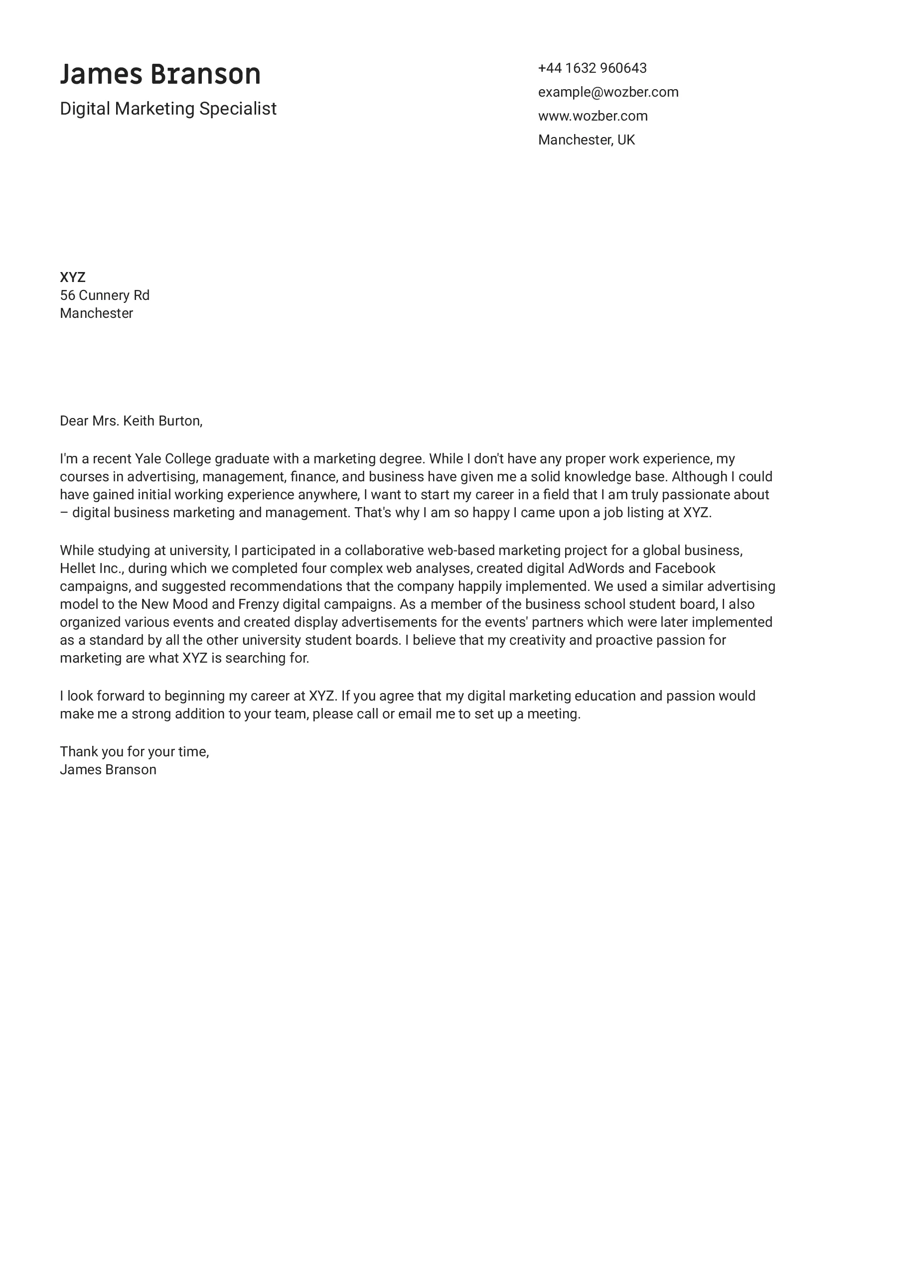 40510 cover letter header