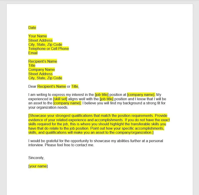 40512 tailor letter