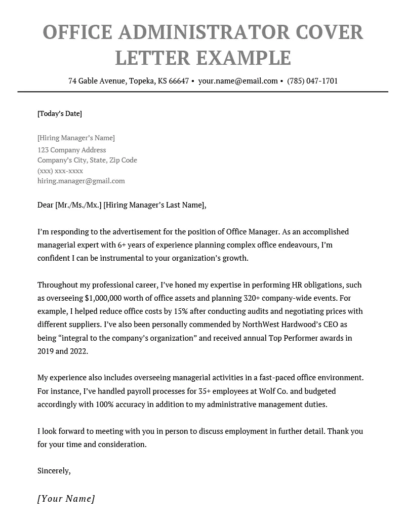 40513 admin cover letter greeting