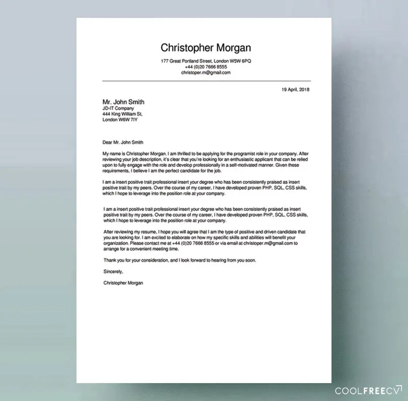 40522 tailoring cover letter