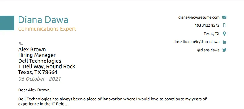 40527 formatting cover letter