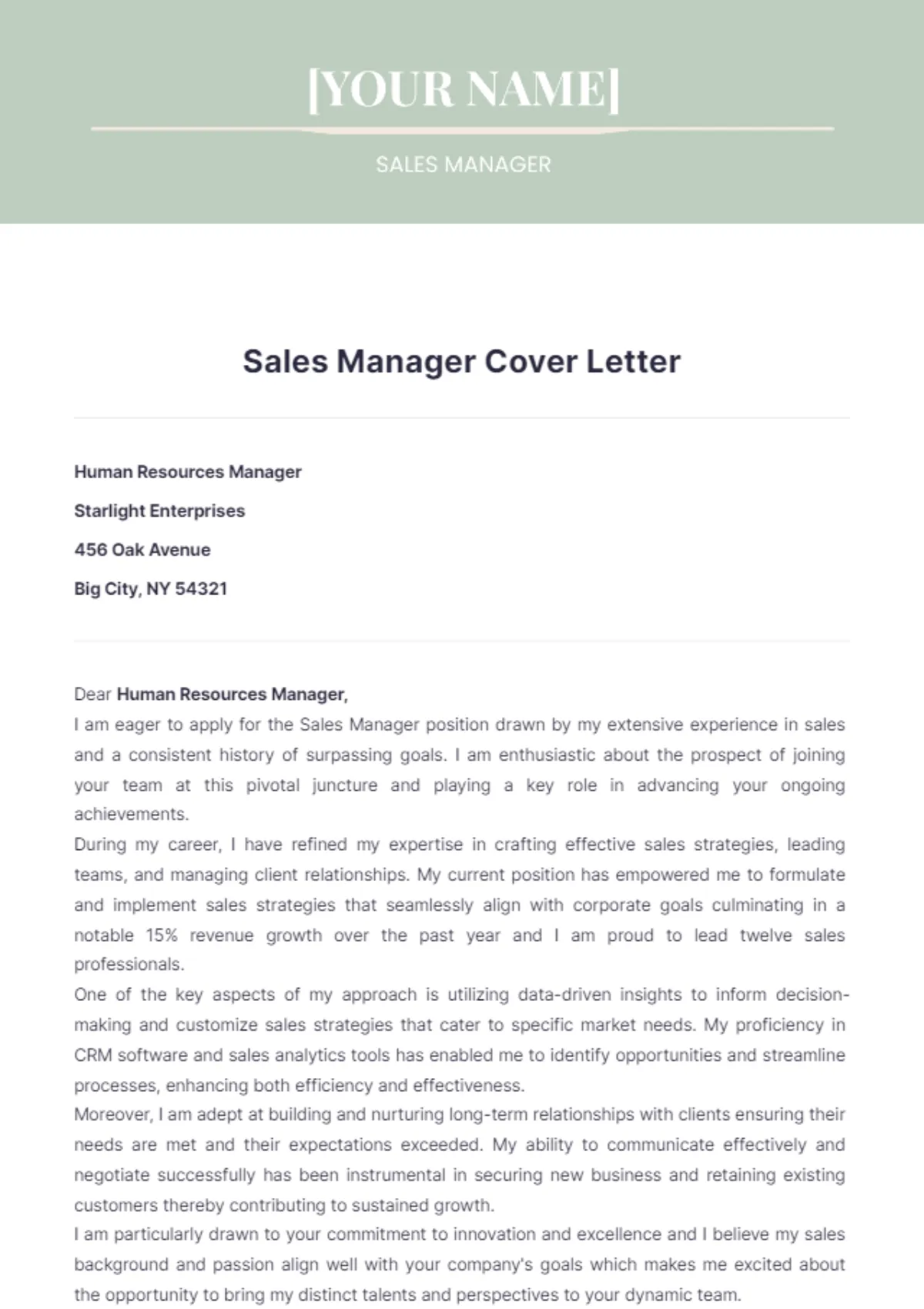40530 tailoring cover letter sales