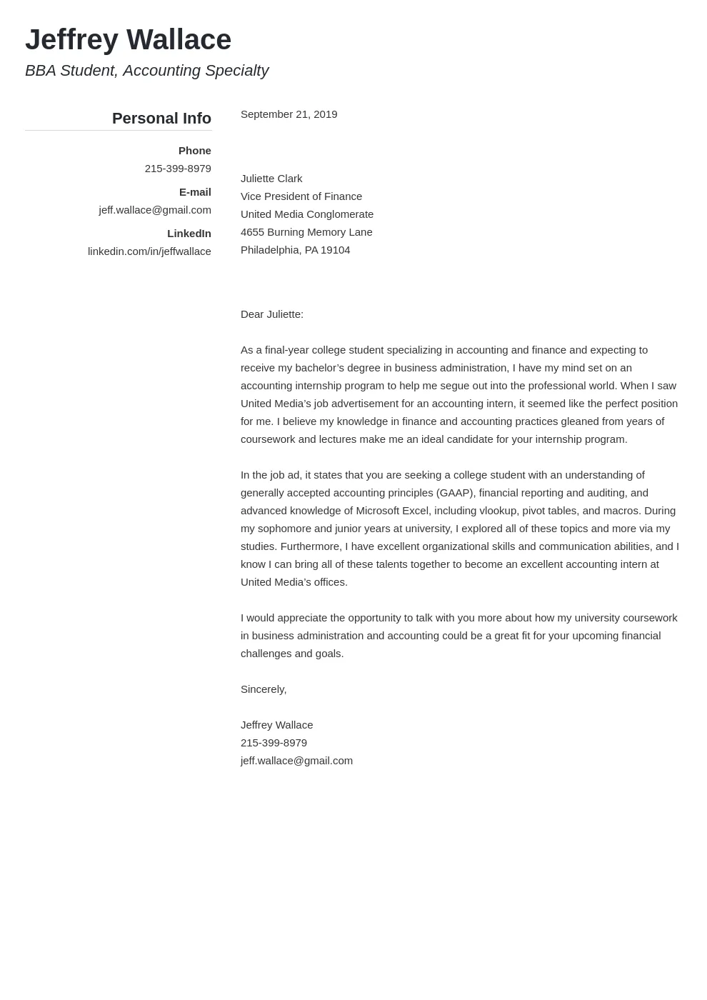 40534 entry level accounting cover letter