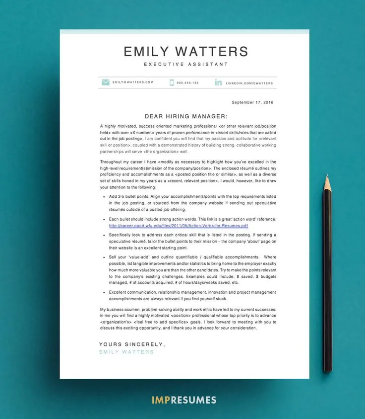 40536 cover letter formatting