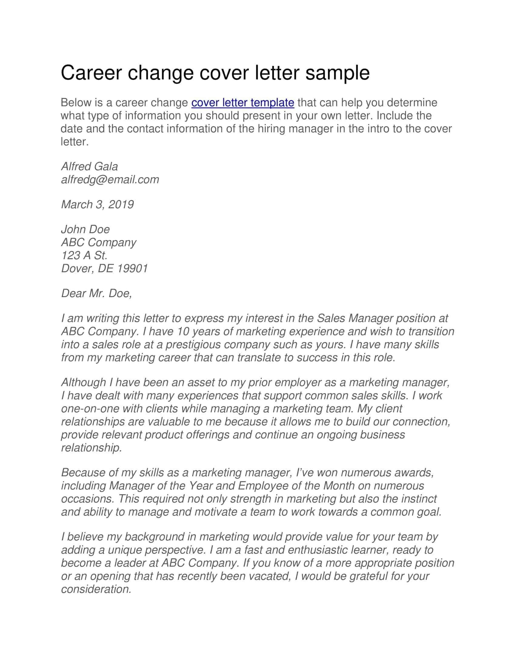40546 cover letter formatting