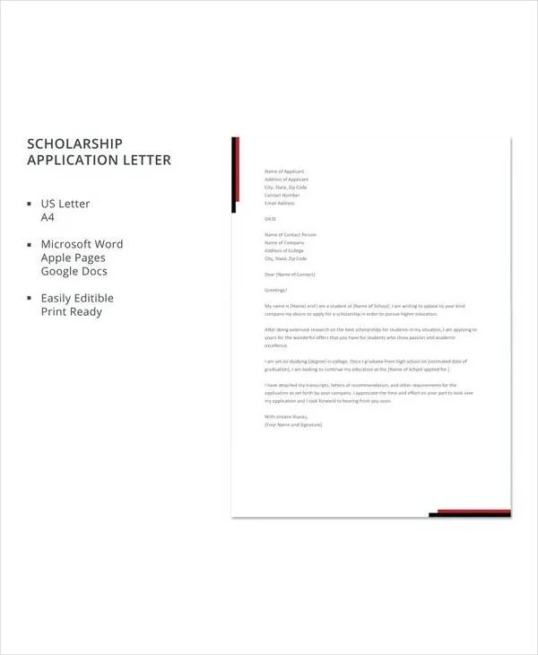 40550 scholarship cover letter achievements