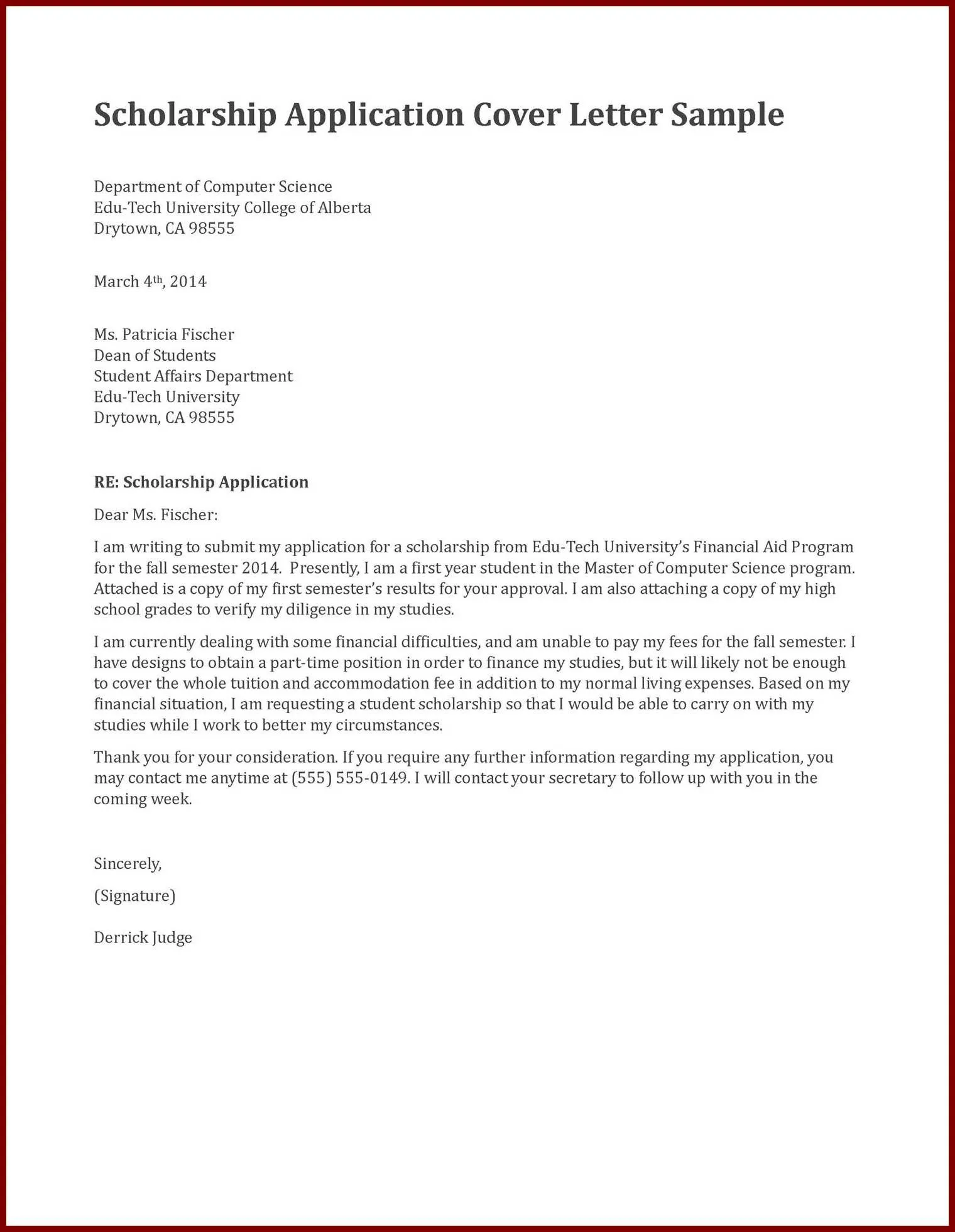 40550 scholarship cover letter example