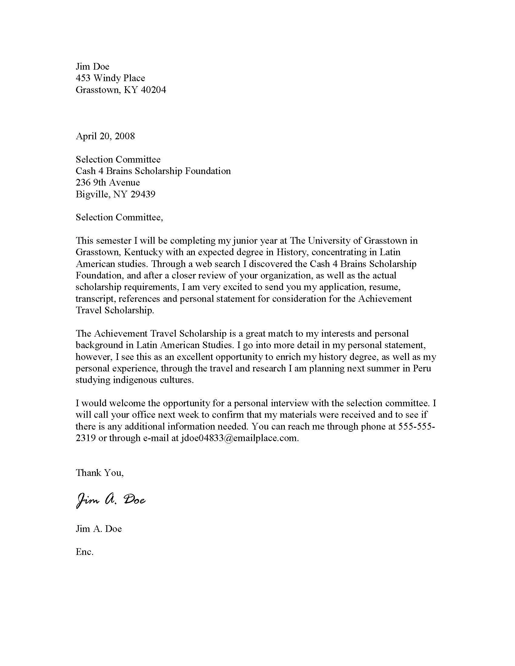 40550 scholarship cover letter header