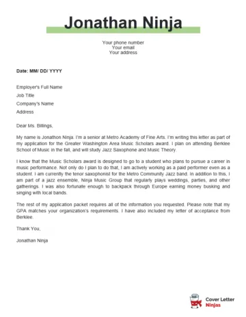 40550 scholarship cover letter writing