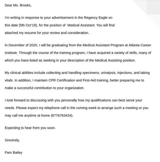 40555 job specific letter