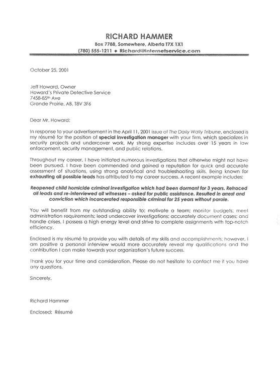40563 law enforcement cover letter writing
