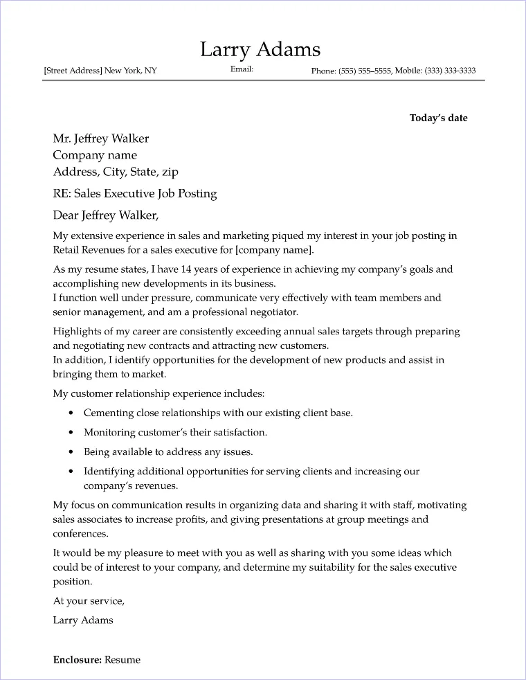 40574 cover letter sales executive