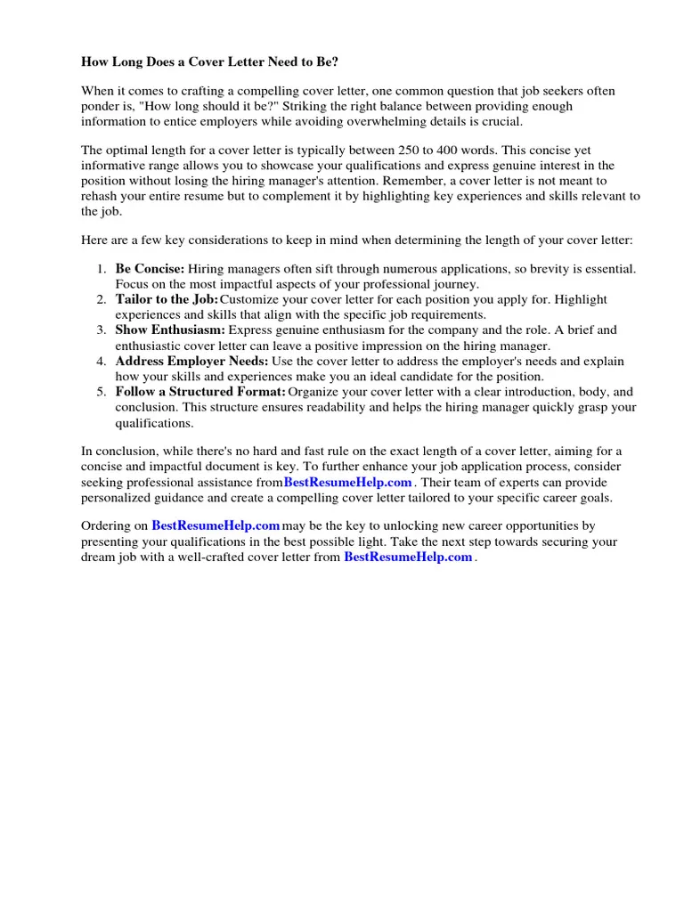 40582 cover letter length guide