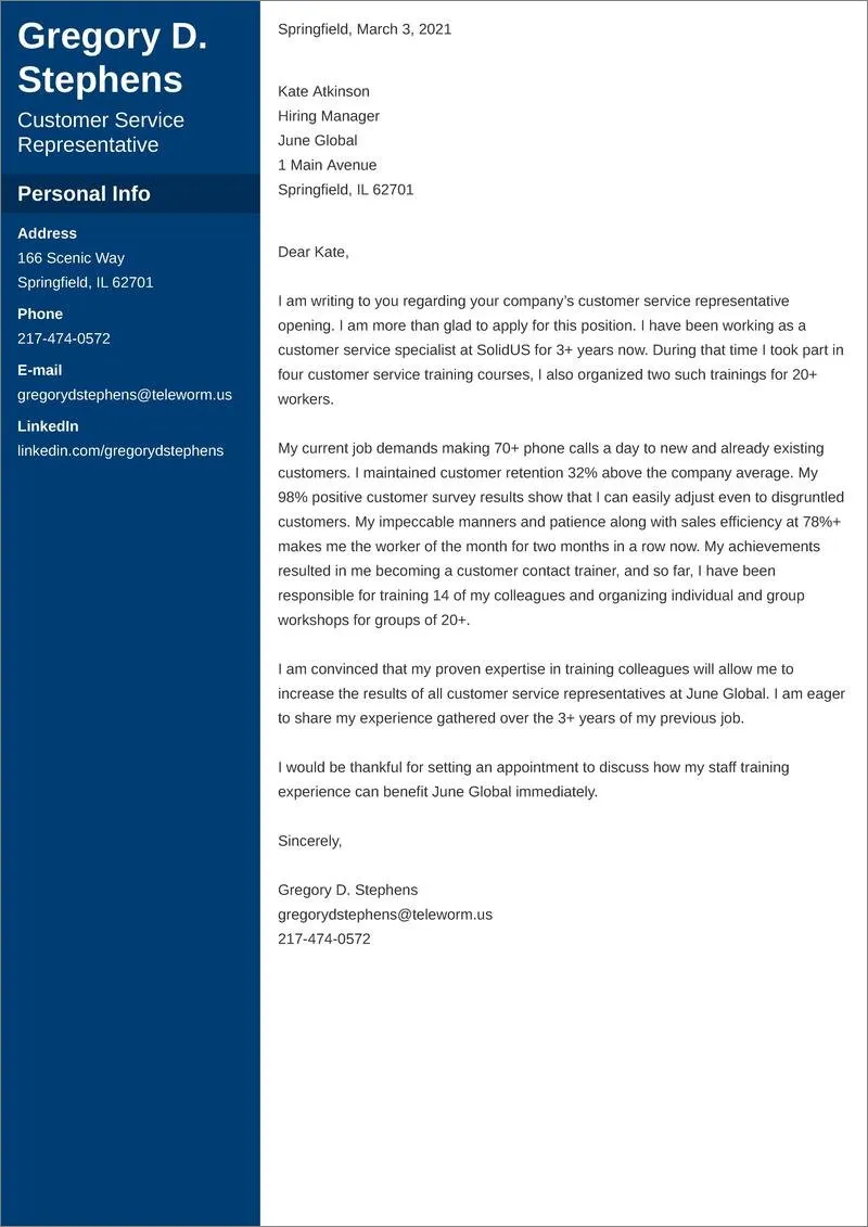 40583 customer focused cover letter