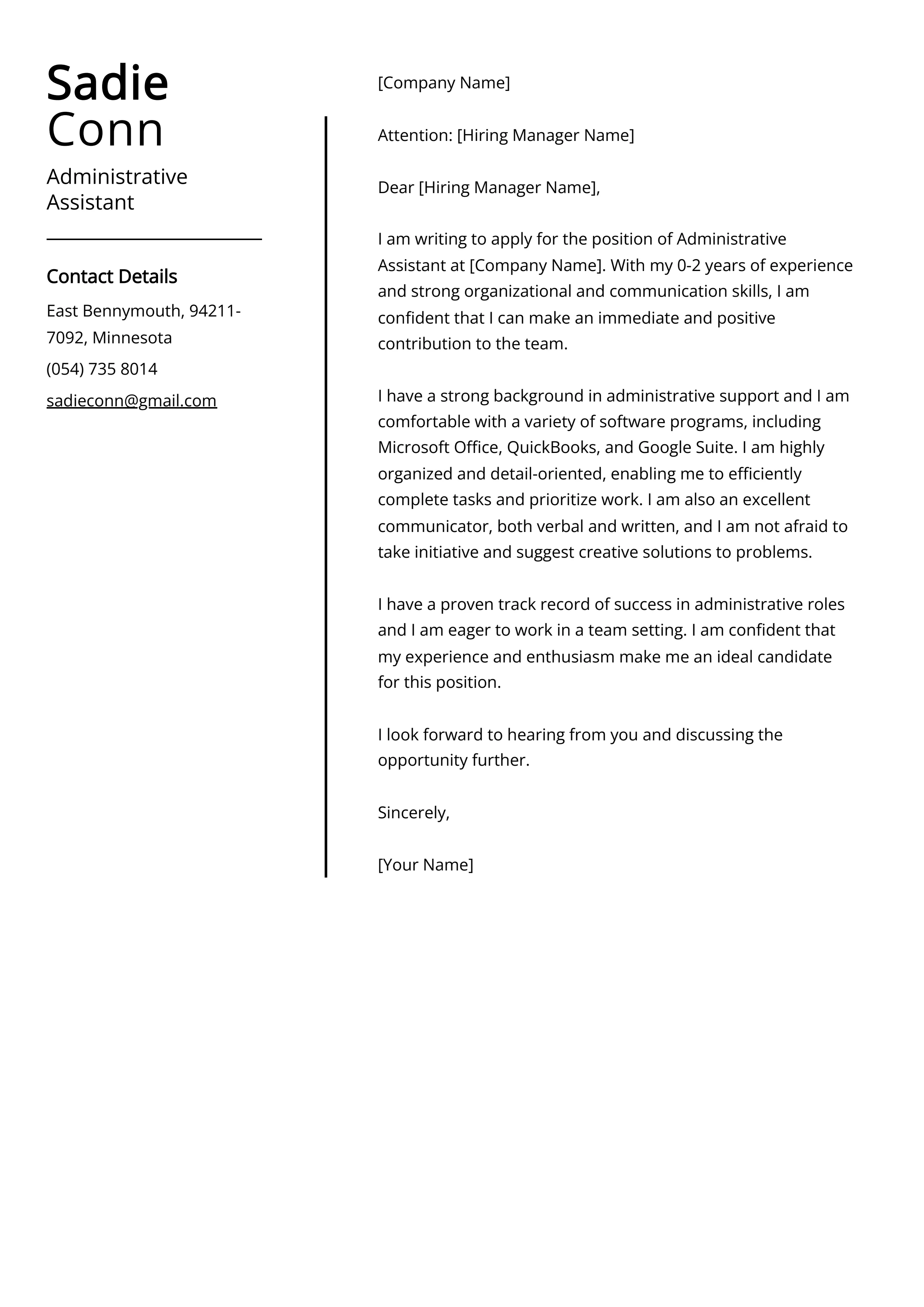 40586 formatting cover letter